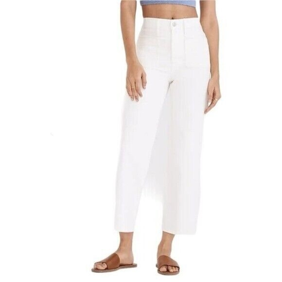 MADEWELL The Perfect Vintage Wide Leg Crop Jean Tile White Size 33 NEW - Picture 5 of 11